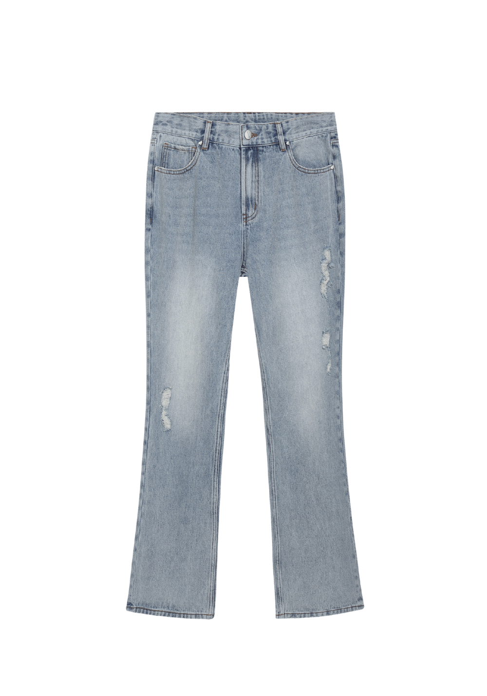 Distressed Washed Denim Jeans